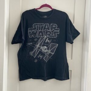 STAR WARS TIE FIGHTER SHIP B&W GREY MOVIE BLACK​​​​